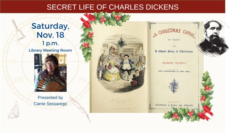 Image promoting November 18 program on Charles Dickens